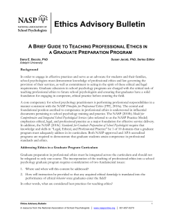 Teaching Professional Ethics  - National Association of School