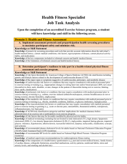 Health Fitness Specialist Job Task Analysis
