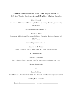 Further Definition of the Mass-Metallicity Relation in Globular Cluster