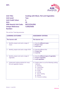 Cooking with Meat, Fish and Vegetables