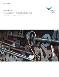 Innovation How Leadership Makes the Difference