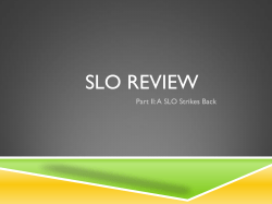 SLO Review - Hudson City Schools