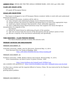 LESSON TITLE: OPIUM AND THE TWO ANGLO