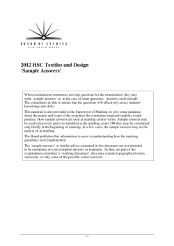 2012 HSC Sample Answers - Textiles and Design