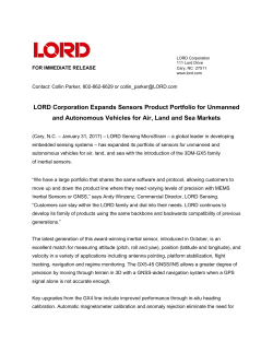 LORD Corporation Expands Sensors Product Portfolio for