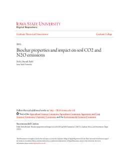 Biochar properties and impact on soil CO2 and N2O emissions