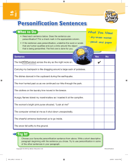 Personification Sentences - Barnhill-Memorial