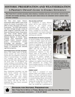 historic preservation and weatherization