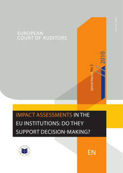 Impact assessments In the eU InstItUtIons: do they sUpport decIsIon