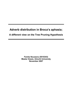 Adverb distribution in Broca`s aphasia