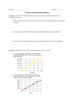 Constant of Proportionality Worksheet