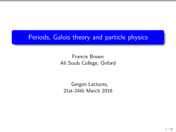 Periods, Galois theory and particle physics