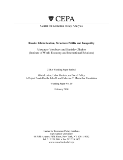 Center for Economic Policy Analysis Russia: Globalization