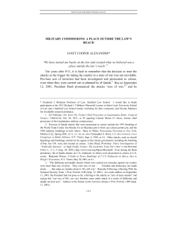 MILITARY COMMISSIONS: A PLACE OUTSIDE THE LAW`S REACH