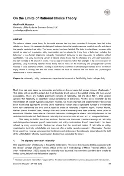 On the Limits of Rational Choice Theory