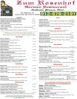 Sandwiches are Served with your Choice of