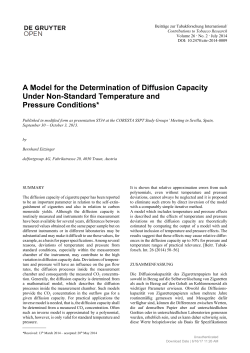 A Model for the Determination of Diffusion Capacity