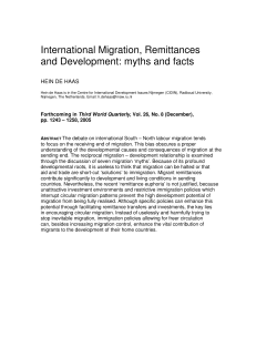 International Migration, Remittances and Development