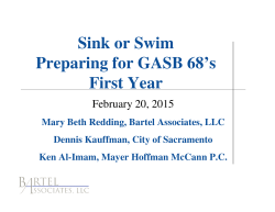 Sink or Swim Preparing for GASB 68`s First Year