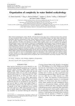 Organization of complexity in water limited ecohydrology