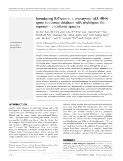 Introducing EzTaxon-e: a prokaryotic 16S rRNA gene sequence