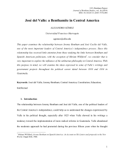 JosÃ© del Valle: a Benthamite in Central America
