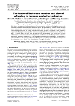 The trade-off between number and size of offspring in humans and