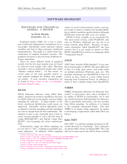 Software for Graphical models: a review