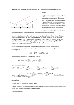Question: State Bragg Law. What assumptions were made while