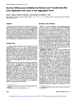 Survival Differences Exhibited by Normal and