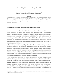 On the Rationality of Cognitive Dissonance