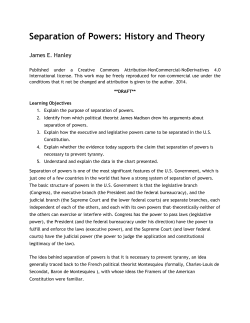 Separation of Powers: History and Theory
