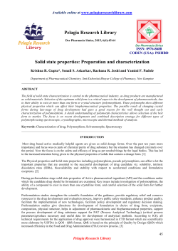 Solid state properties: Preparation and characterization