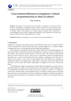 Cross-national differences in happiness: Cultural measurement bias