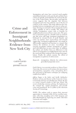 Crime and Enforcement in Immigrant Neighborhoods