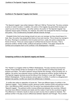 Conflicts In The Spanish Tragedy And Hamlet