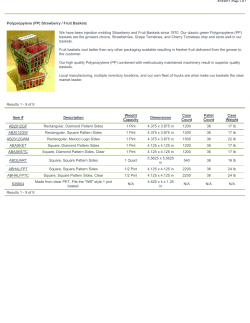 Polypropylene (PP) Strawberry / Fruit Baskets We have been