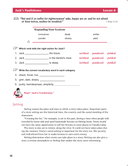 Jack`s Foolishness Lesson 6