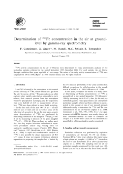 1999 - Determination of 210Pb concentration in the air at ground