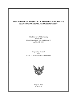 Description Of Present Law And Select Proposals Relating To The