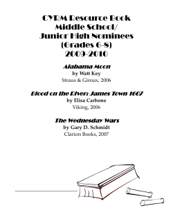 CYRM Resource Book Middle School/ Junior High Nominees