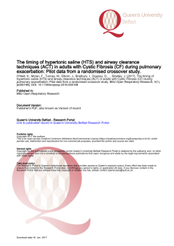 The timing of hypertonic saline (HTS) and airway clearance