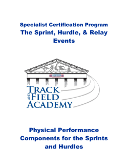 SHRSCC 6 Physical Performance Components for the