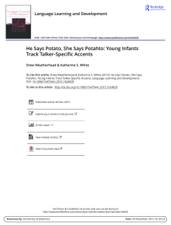 He Says Potato, She Says Potahto: Young Infants Track Talker