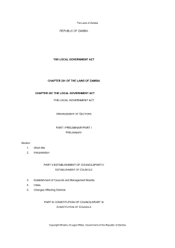 Local Government Act - National Assembly of Zambia