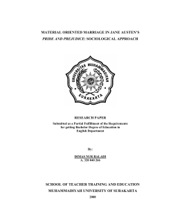 material oriented marriage in jane austen`s pride and prejudice