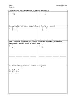 Name 3 Review Grade 6 Determine which benchmark fraction the f