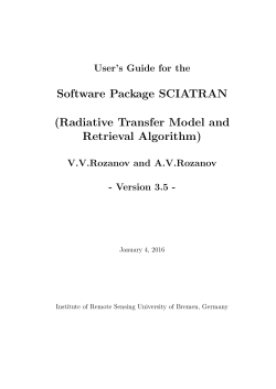 Software Package SCIATRAN (Radiative Transfer - IUP