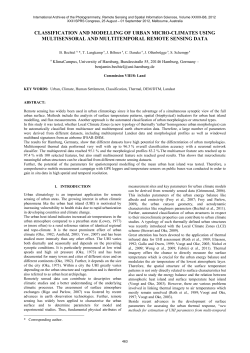 CLASSIFICATION AND MODELLING OF URBAN MICRO