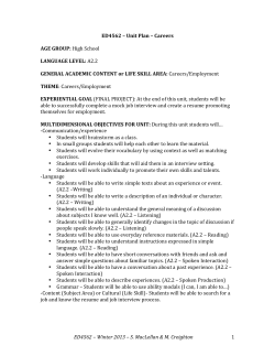 Stephanie and Melissa-Unit Plan - Careers